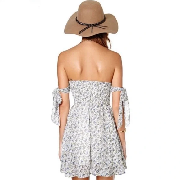 For Love and Lemons Kiss Me dress in a floral blue - Picture 13 of 14